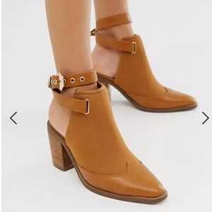 ASOS DESIGN Ripley western shoe boots in tan Sz 8